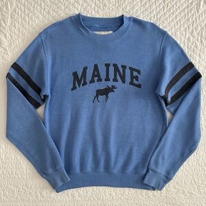 Maine Moose Blue Crewneck Sweatshirt Pullover Ragwear USA Medium